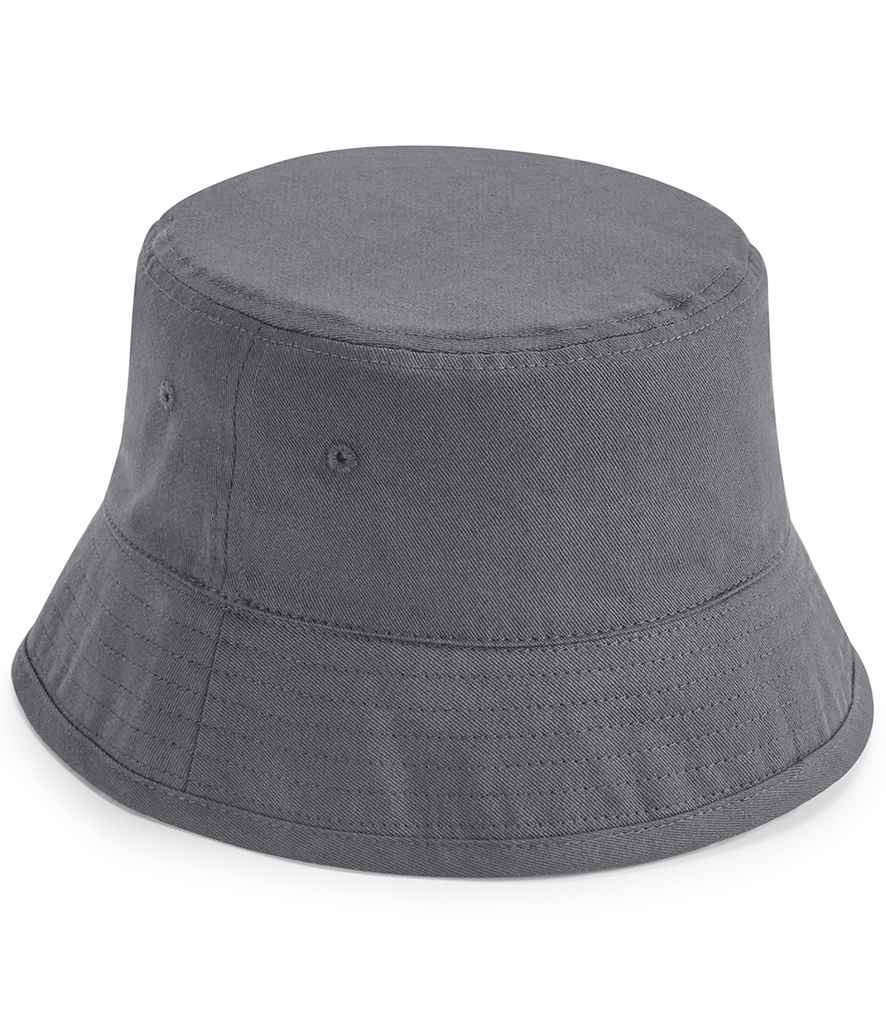 Beechfield Organic Cotton Bucket Hat in S M Graphite Grey by Beechfield — Custom branded clothing by Print Press, featuring premium embroidery produced in our specialist print lab in the UK.
