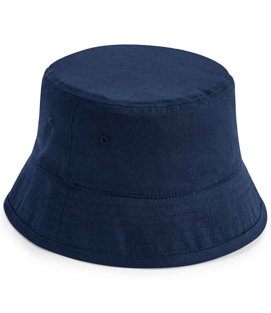 Beechfield Organic Cotton Bucket Hat in S M Navy by Beechfield — Custom branded clothing by Print Press, featuring premium embroidery produced in our specialist print lab in the UK.