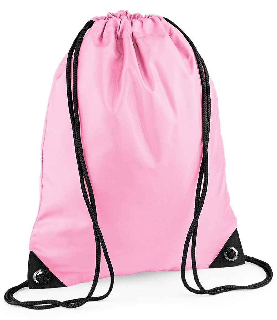 BagBase Premium Gymsac in ONE Classic Pink by Bagbase — Custom branded clothing by Print Press, featuring premium embroidery produced in our specialist print lab in the UK.