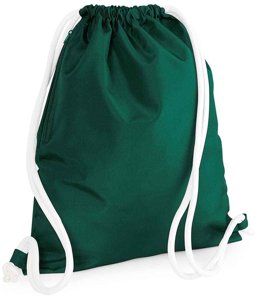 BagBase Icon Gymsac in ONE Bottle Green by Bagbase — Custom branded clothing by Print Press, featuring premium embroidery produced in our specialist print lab in the UK.