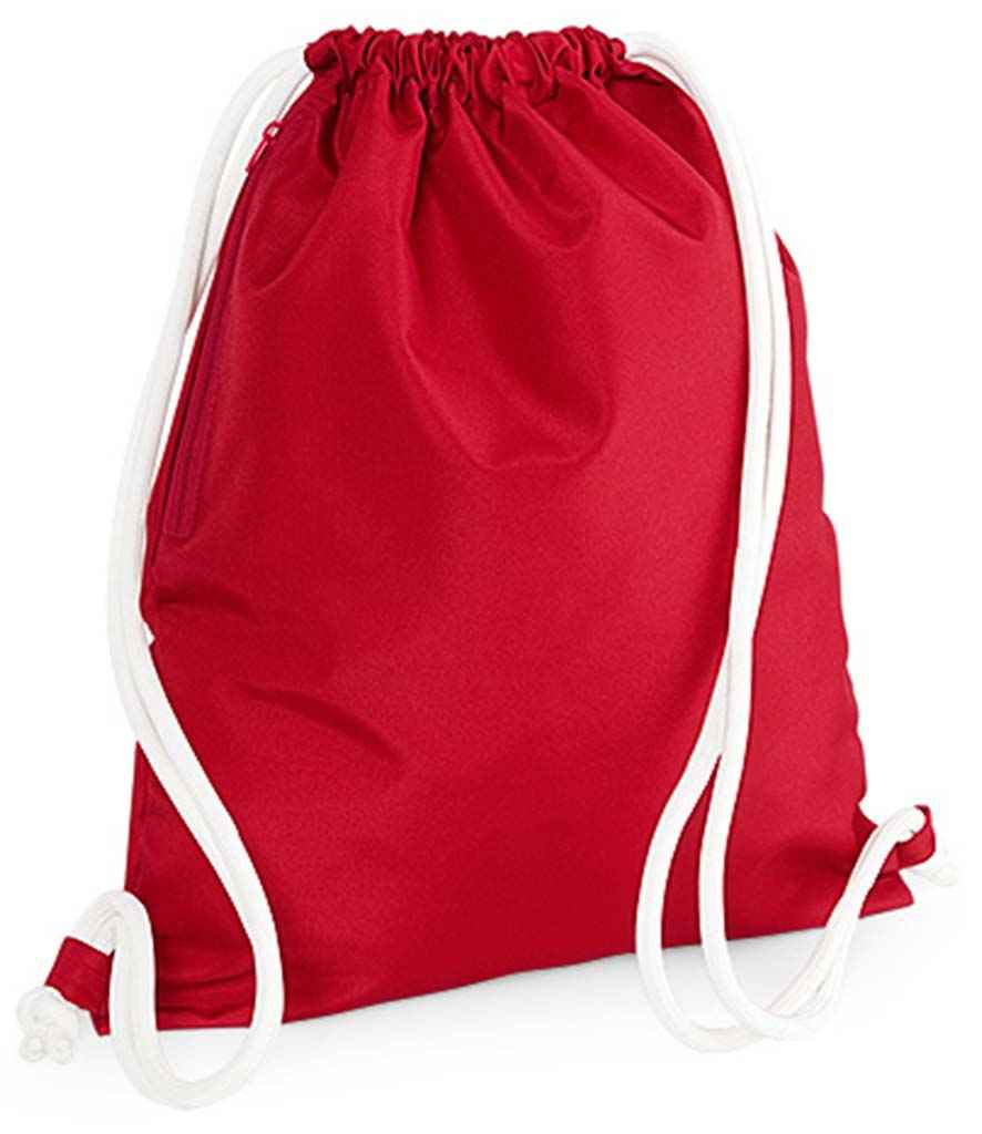 BagBase Icon Gymsac in ONE Classic Red by Bagbase — Custom branded clothing by Print Press, featuring premium embroidery produced in our specialist print lab in the UK.