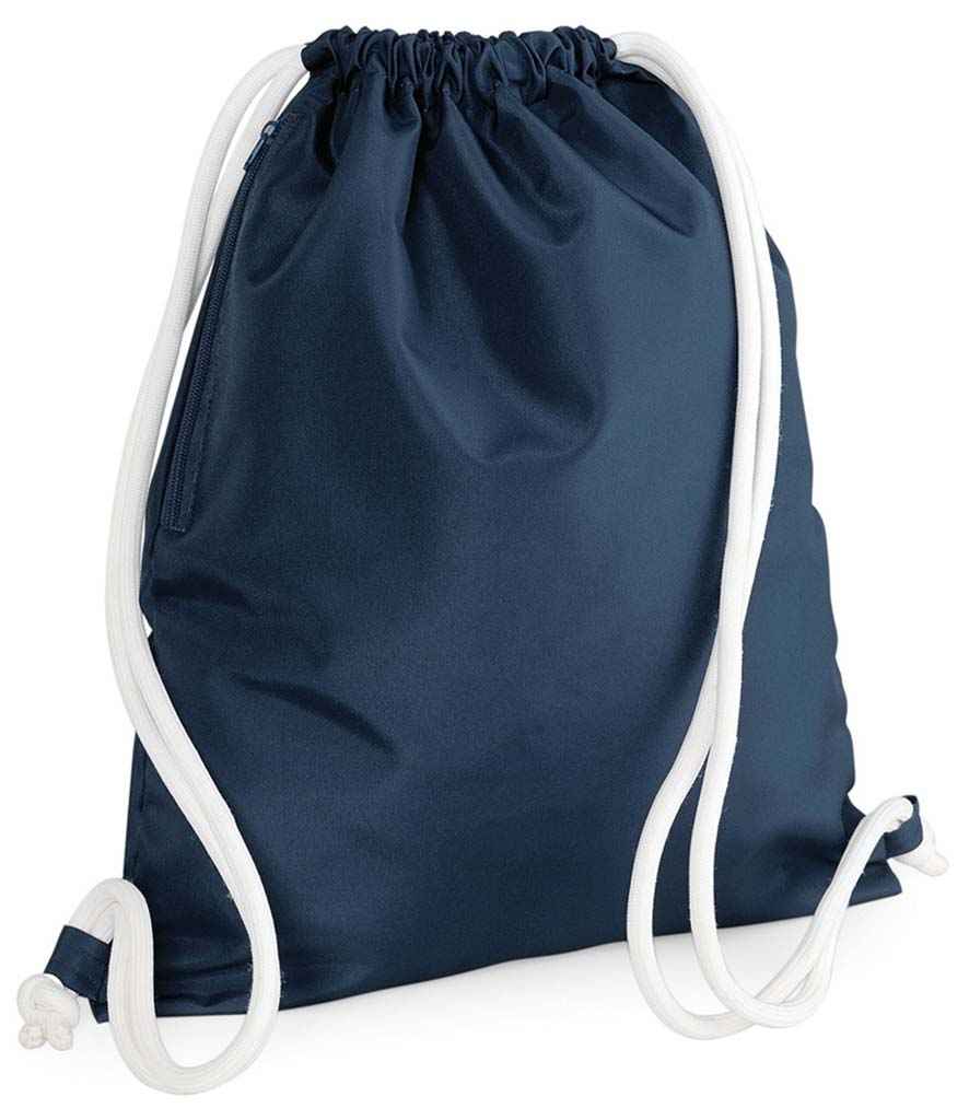 BagBase Icon Gymsac in ONE French Navy by Bagbase — Custom branded clothing by Print Press, featuring premium embroidery produced in our specialist print lab in the UK.