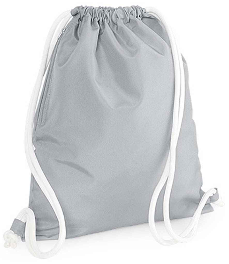 BagBase Icon Gymsac in ONE Light Grey by Bagbase — Custom branded clothing by Print Press, featuring premium embroidery produced in our specialist print lab in the UK.