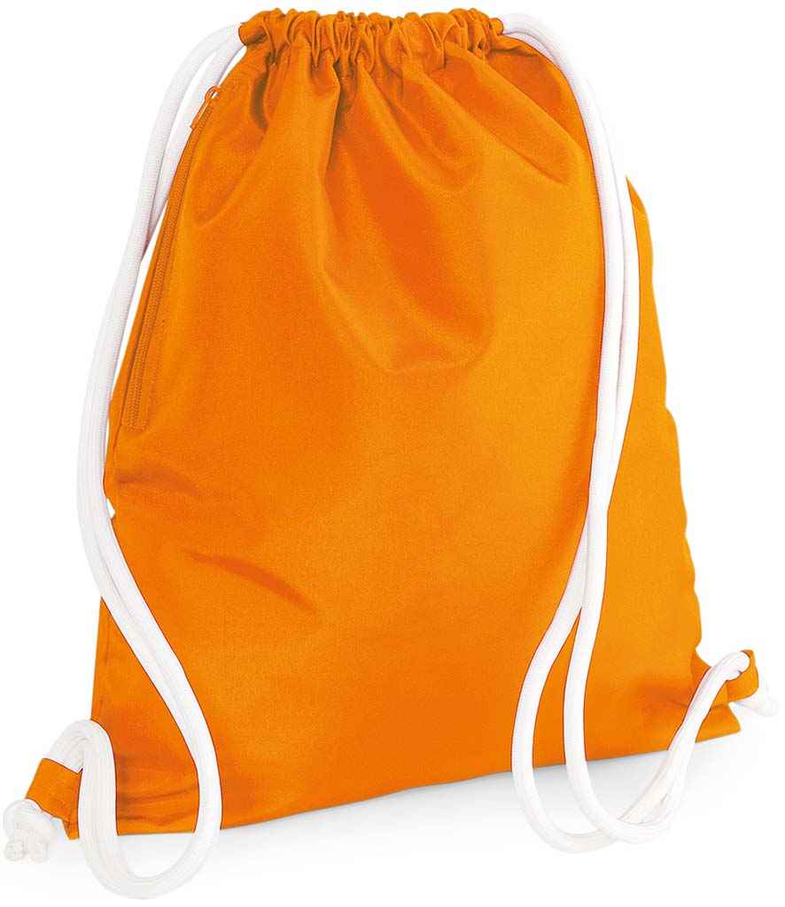 BagBase Icon Gymsac in ONE Orange by Bagbase — Custom branded clothing by Print Press, featuring premium embroidery produced in our specialist print lab in the UK.