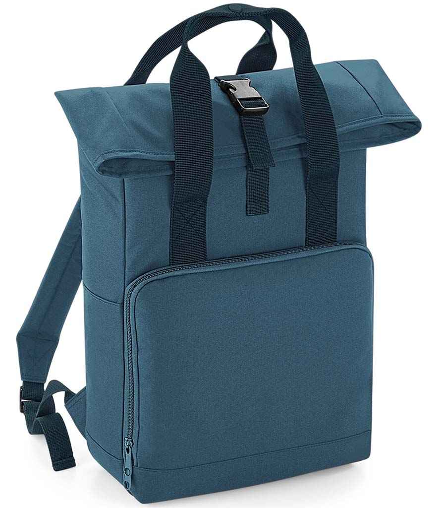 BagBase Twin Handle Roll-Top Backpack in ONE Airforce Blue by Bagbase — Custom branded clothing by Print Press, featuring premium embroidery produced in our specialist print lab in the UK.