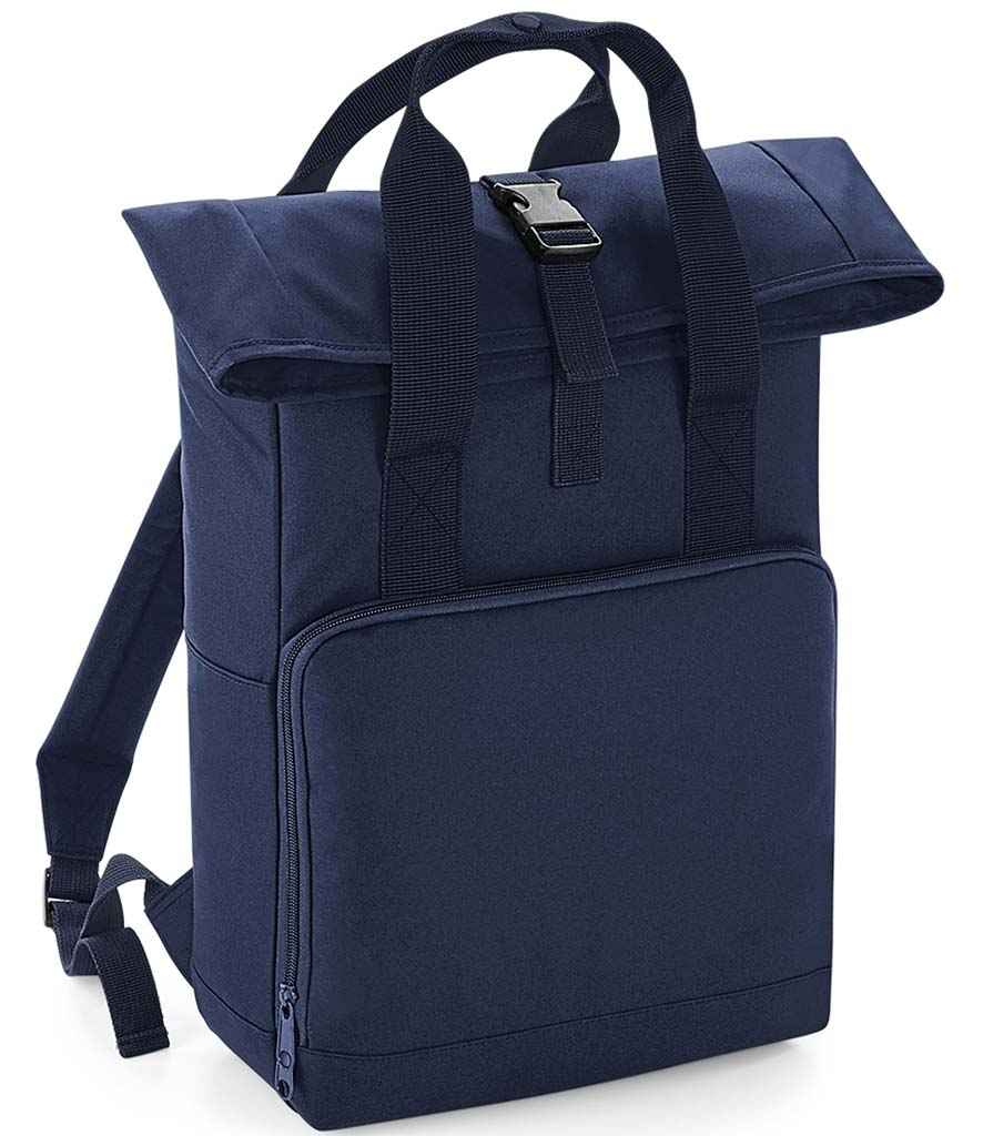 BagBase Twin Handle Roll-Top Backpack in ONE Navy Dusk by Bagbase — Custom branded clothing by Print Press, featuring premium embroidery produced in our specialist print lab in the UK.
