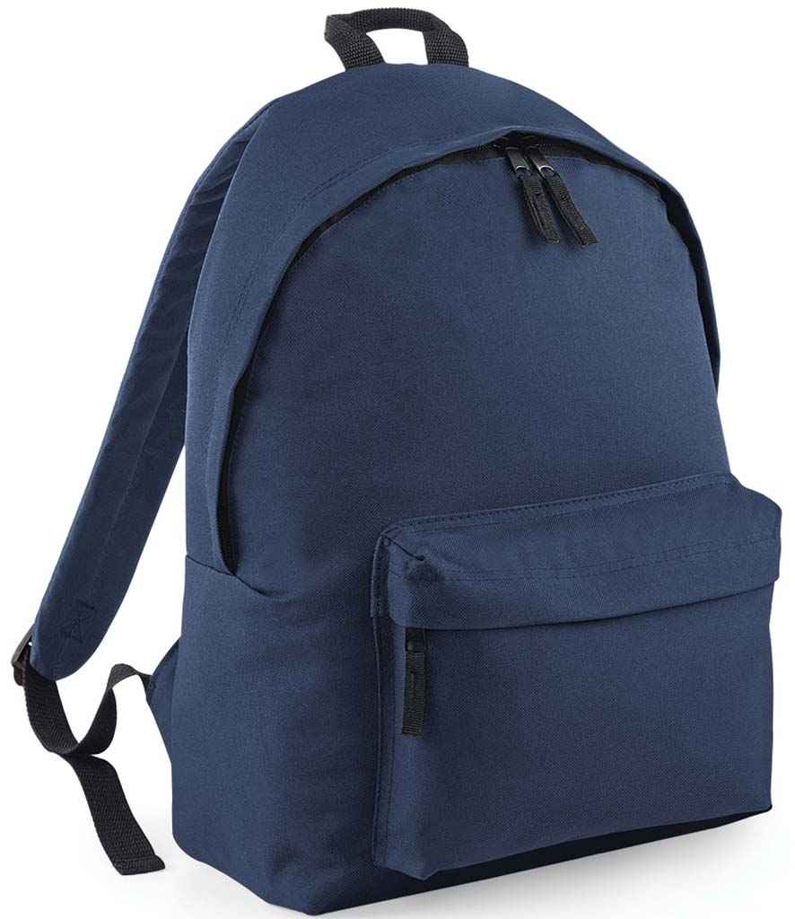 BagBase Kids Fashion Backpack in ONE French Navy by Bagbase — Custom branded clothing by Print Press, featuring premium embroidery produced in our specialist print lab in the UK.