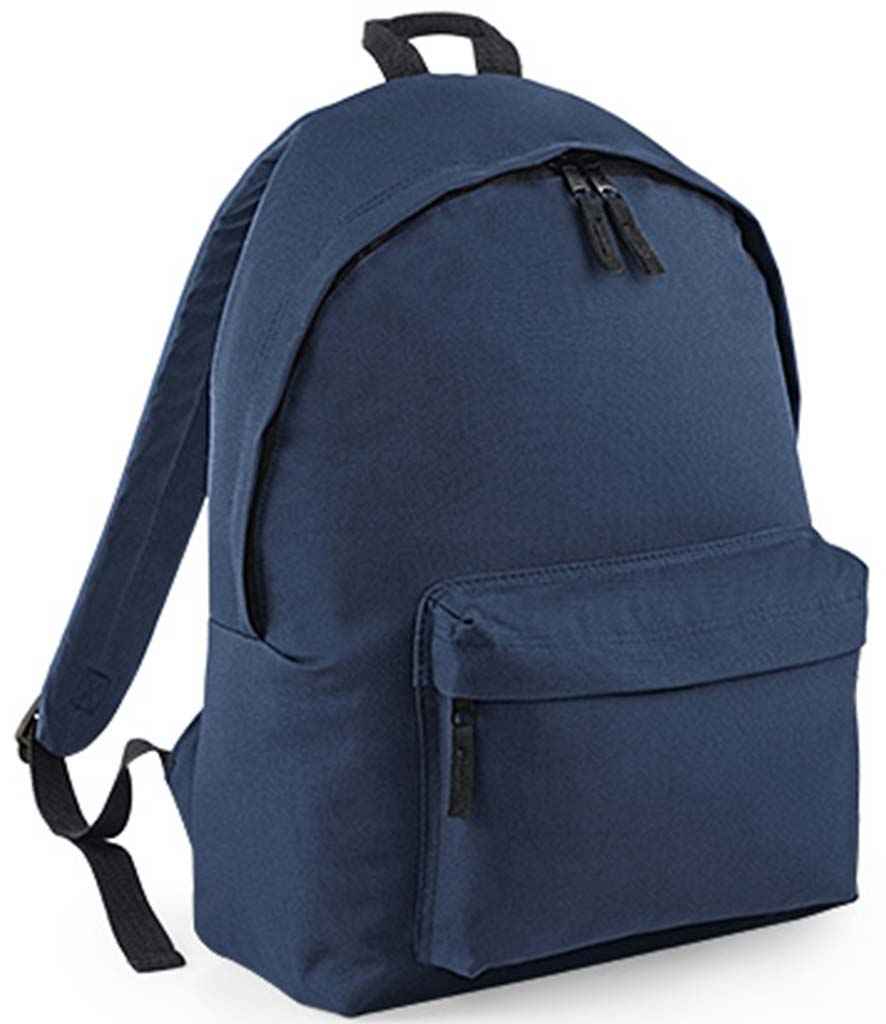 BagBase Maxi Fashion Backpack in ONE French Navy by Bagbase — Custom branded clothing by Print Press, featuring premium embroidery produced in our specialist print lab in the UK.