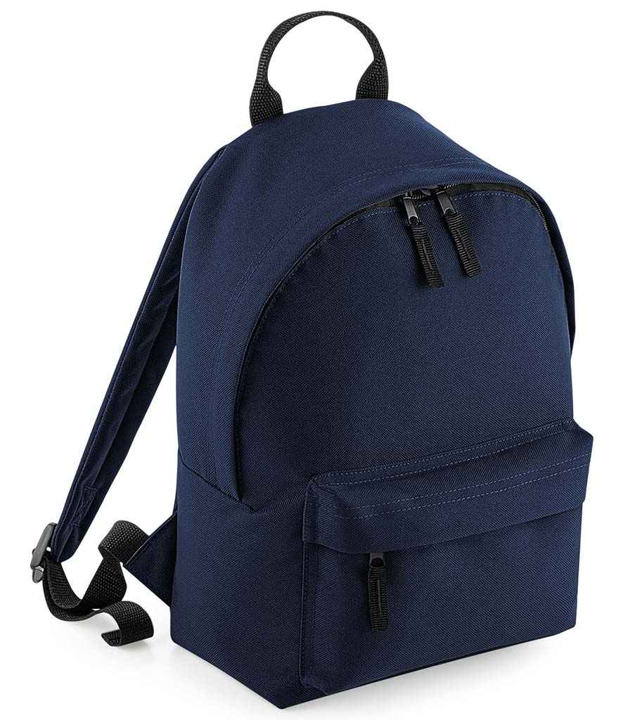 BagBase Mini Fashion Backpack in ONE French Navy by Bagbase — Custom branded clothing by Print Press, featuring premium embroidery produced in our specialist print lab in the UK.