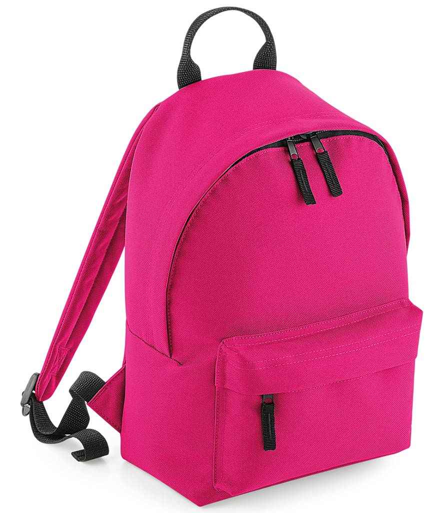 BagBase Mini Fashion Backpack in ONE Fuchsia by Bagbase — Custom branded clothing by Print Press, featuring premium embroidery produced in our specialist print lab in the UK.