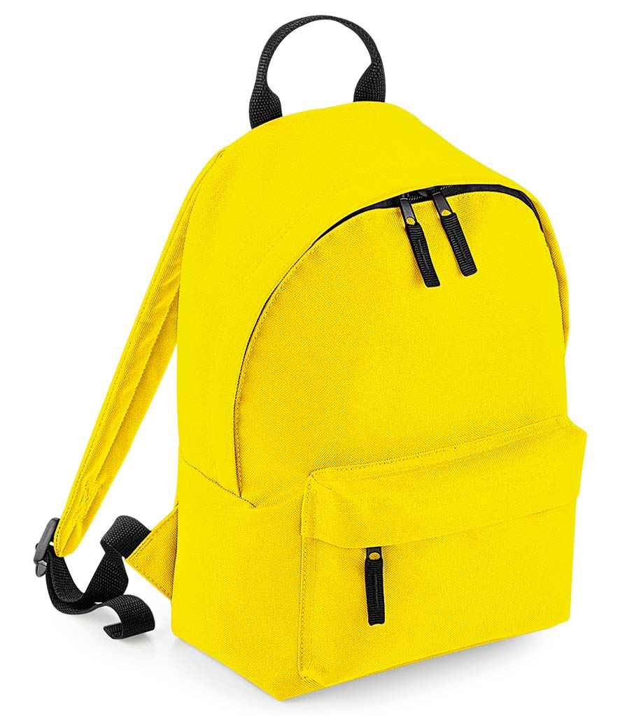 BagBase Mini Fashion Backpack in ONE Yellow by Bagbase — Custom branded clothing by Print Press, featuring premium embroidery produced in our specialist print lab in the UK.