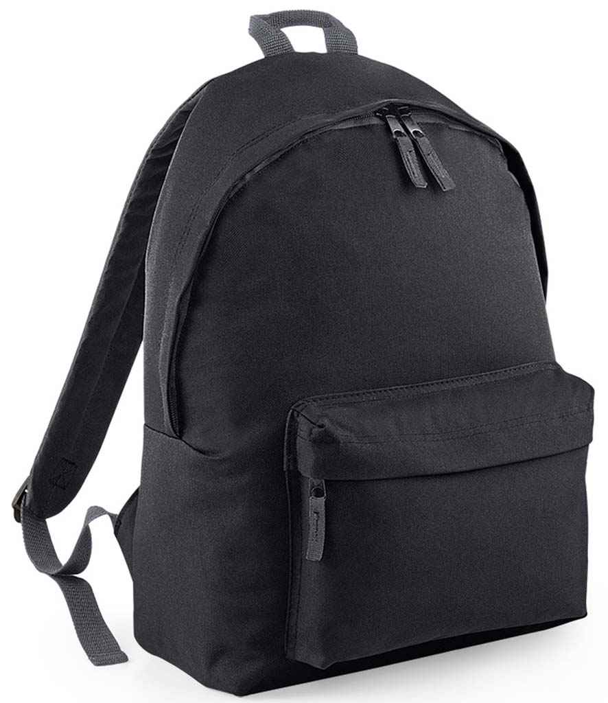 BagBase Original Fashion Backpack in ONE Black by Bagbase — Custom branded clothing by Print Press, featuring premium embroidery produced in our specialist print lab in the UK.