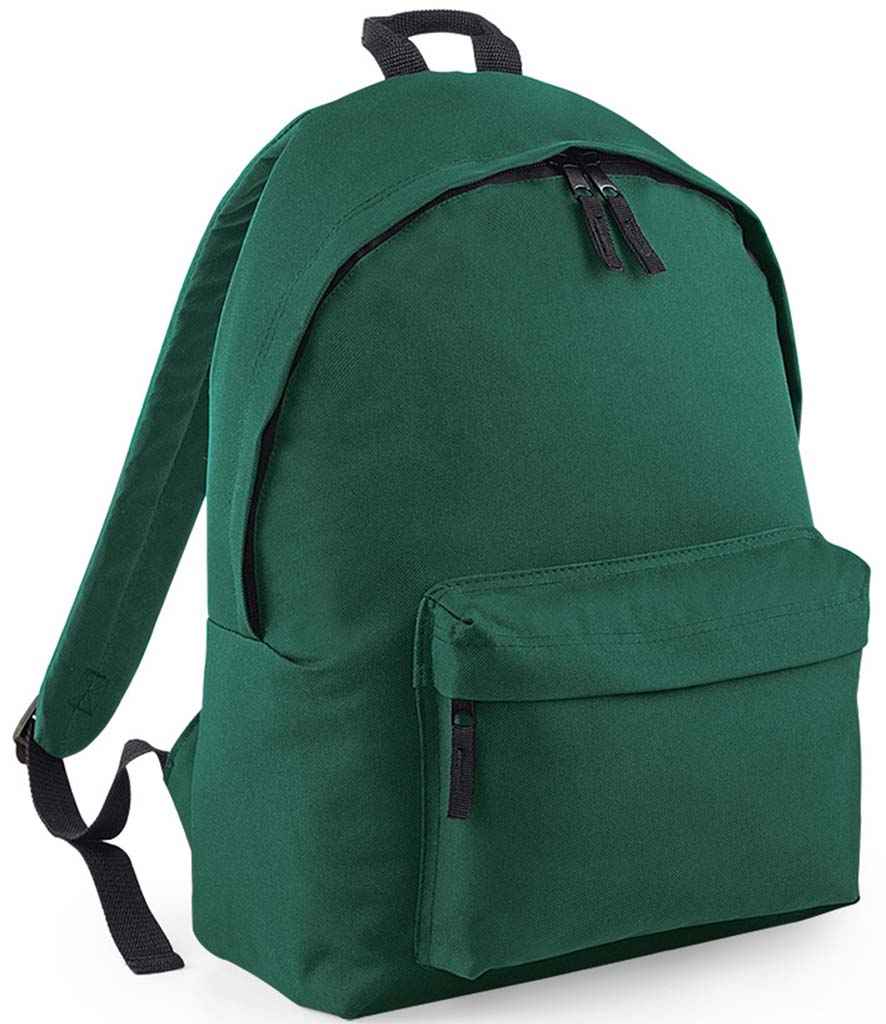 BagBase Original Fashion Backpack in ONE Bottle Green by Bagbase — Custom branded clothing by Print Press, featuring premium embroidery produced in our specialist print lab in the UK.