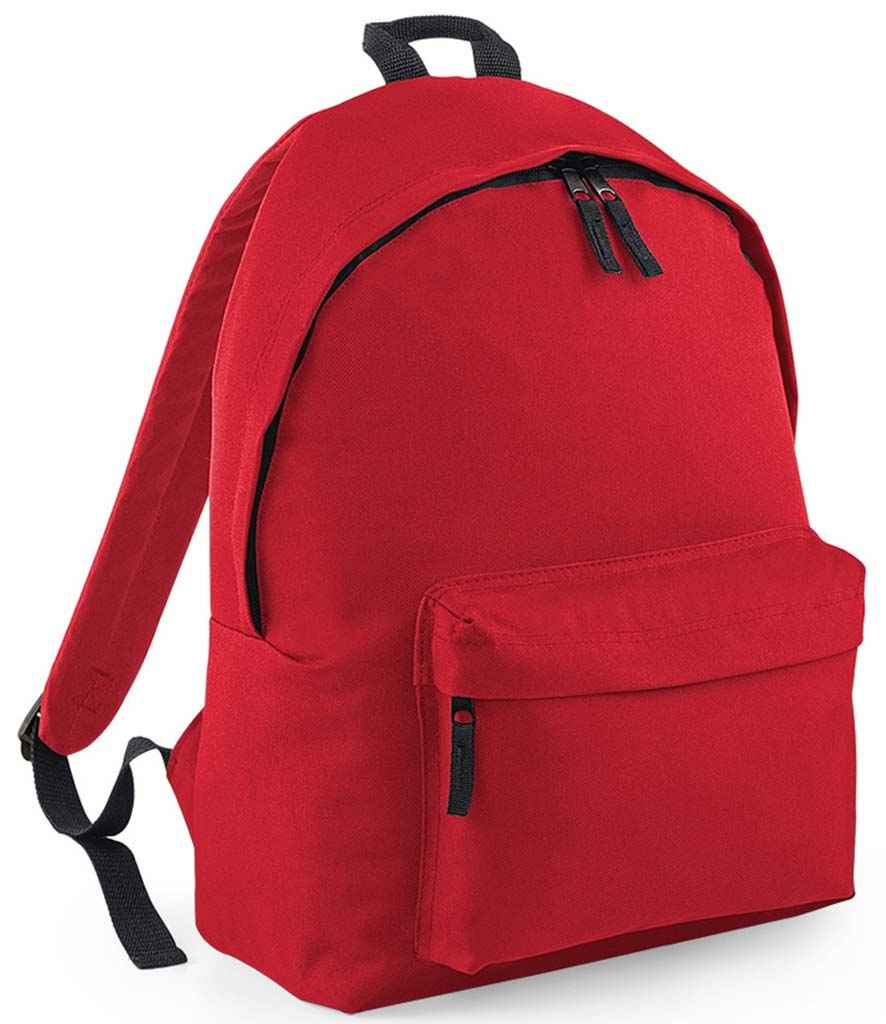 BagBase Original Fashion Backpack in ONE Classic Red by Bagbase — Custom branded clothing by Print Press, featuring premium embroidery produced in our specialist print lab in the UK.
