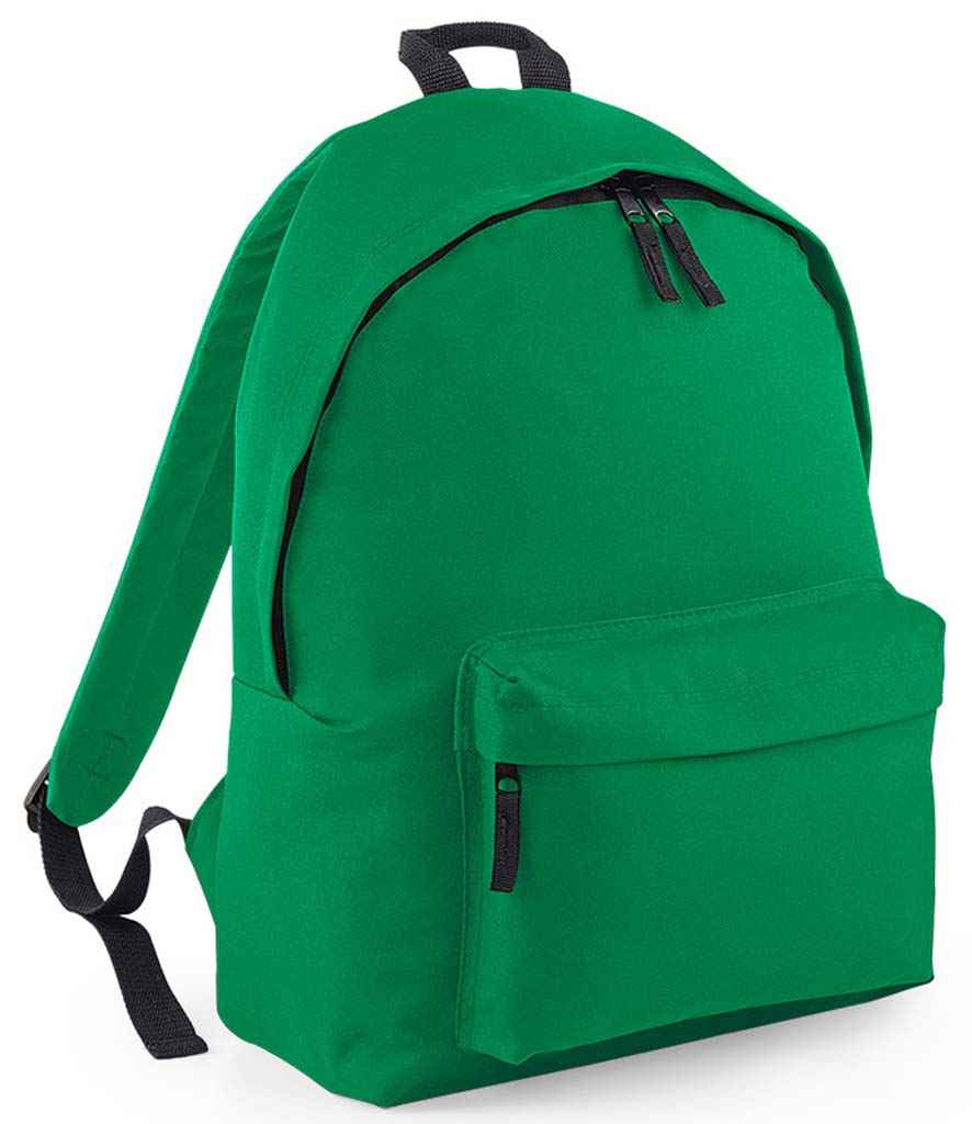BagBase Original Fashion Backpack in ONE Kelly Green by Bagbase — Custom branded clothing by Print Press, featuring premium embroidery produced in our specialist print lab in the UK.