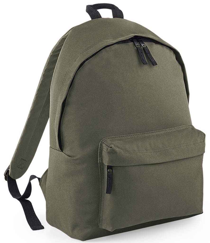BagBase Original Fashion Backpack in ONE Olive Green by Bagbase — Custom branded clothing by Print Press, featuring premium embroidery produced in our specialist print lab in the UK.