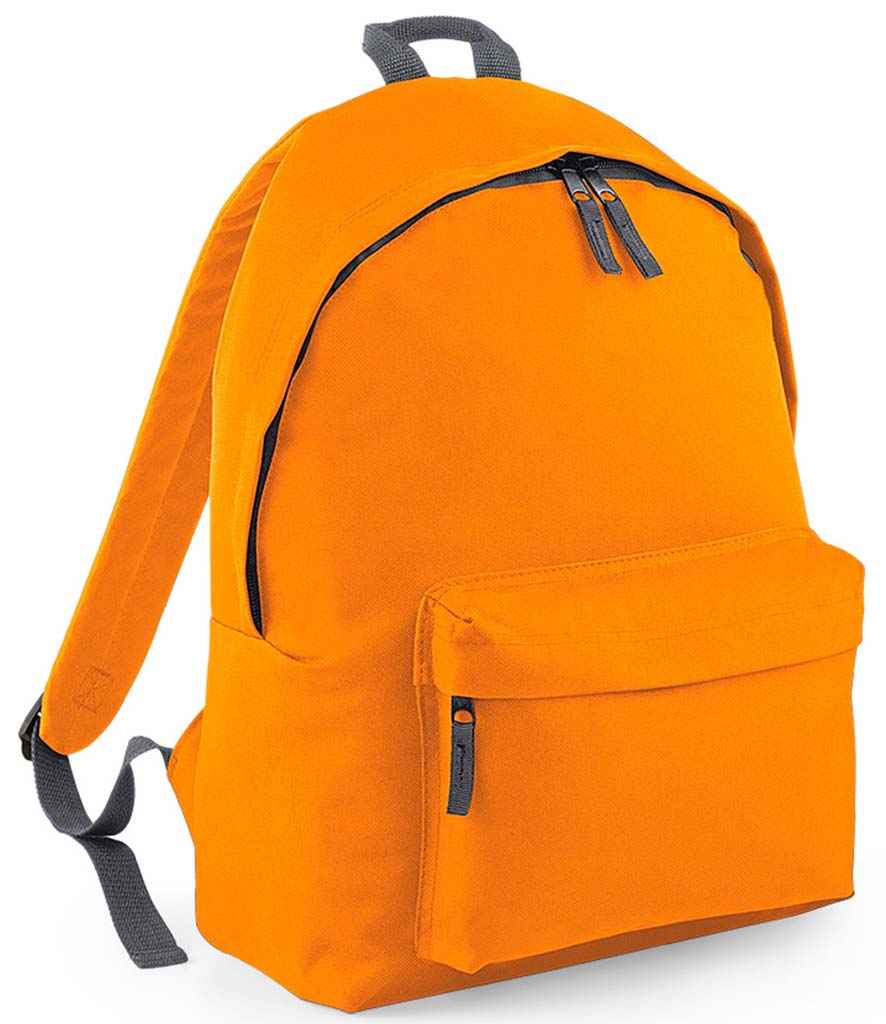 BagBase Original Fashion Backpack in ONE Orange Graphite Grey by Bagbase — Custom branded clothing by Print Press, featuring premium embroidery produced in our specialist print lab in the UK.