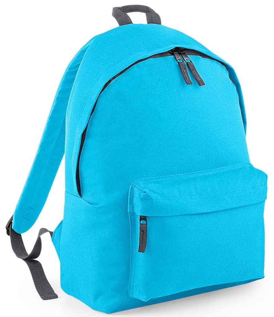 BagBase Original Fashion Backpack in ONE Surf Blue Graphite Grey by Bagbase — Custom branded clothing by Print Press, featuring premium embroidery produced in our specialist print lab in the UK.