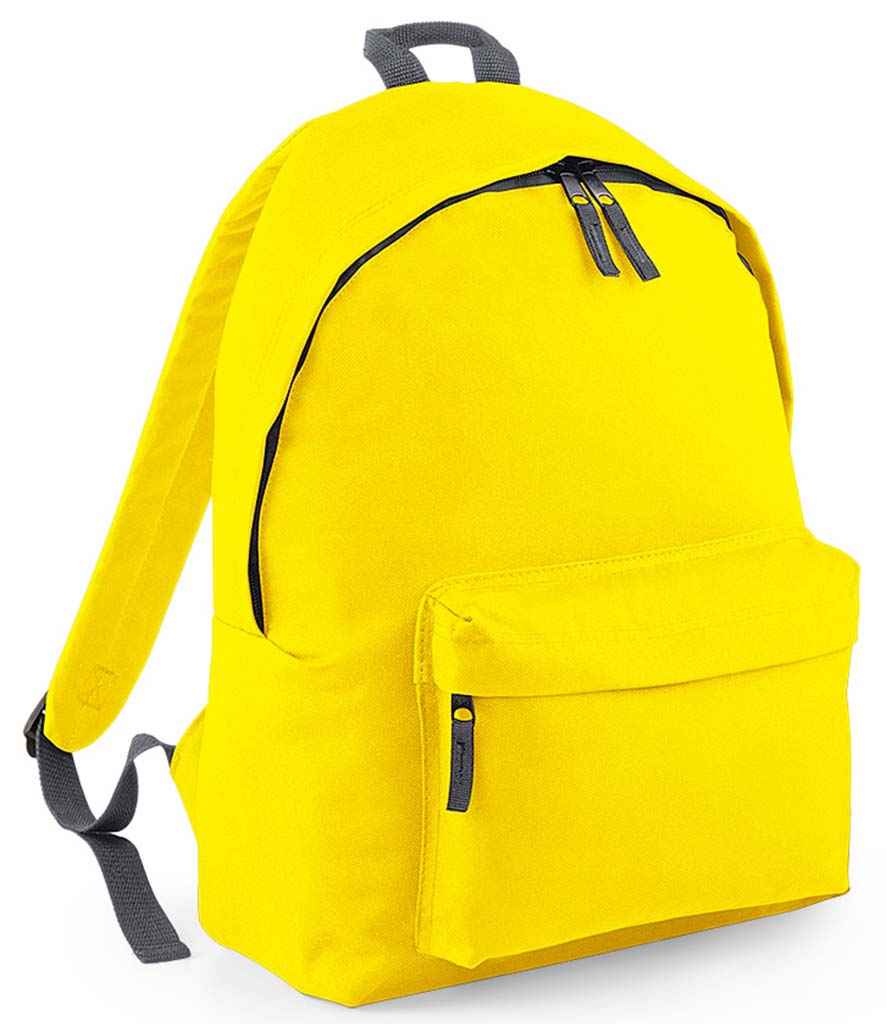 BagBase Original Fashion Backpack in ONE Yellow Graphite Grey by Bagbase — Custom branded clothing by Print Press, featuring premium embroidery produced in our specialist print lab in the UK.