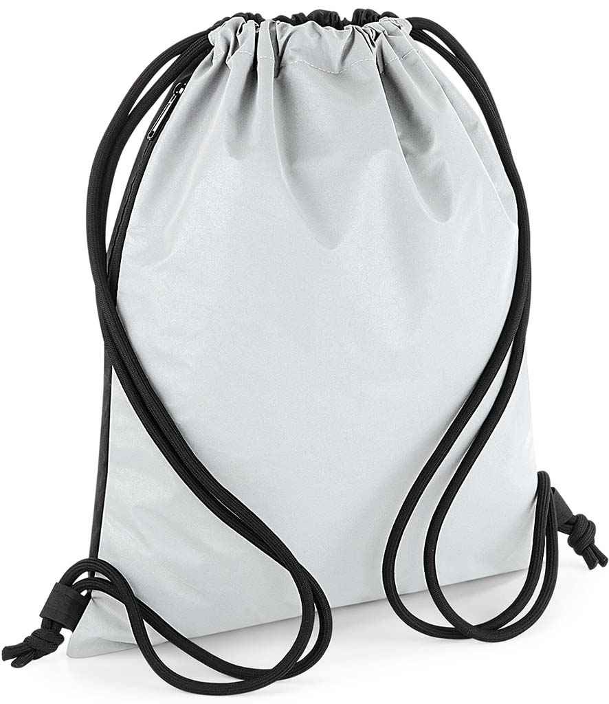 BagBase Reflective Gymsac in ONE Silver Reflective by Bagbase — Custom branded clothing by Print Press, featuring premium embroidery produced in our specialist print lab in the UK.