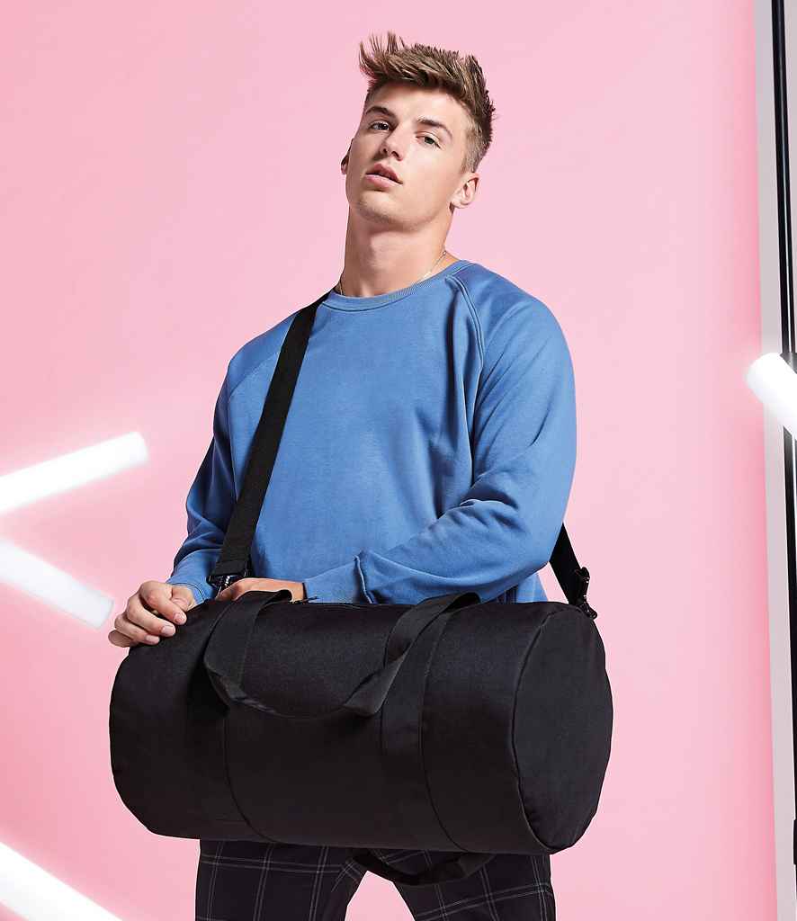 BagBase Original Barrel Bag XL in ONE Black Black by Bagbase — Custom branded clothing by Print Press, featuring premium embroidery produced in our specialist print lab in the UK.