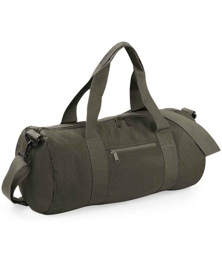 BagBase Original Barrel Bag in ONE Military Green Military Green by Bagbase — Custom branded clothing by Print Press, featuring premium embroidery produced in our specialist print lab in the UK.
