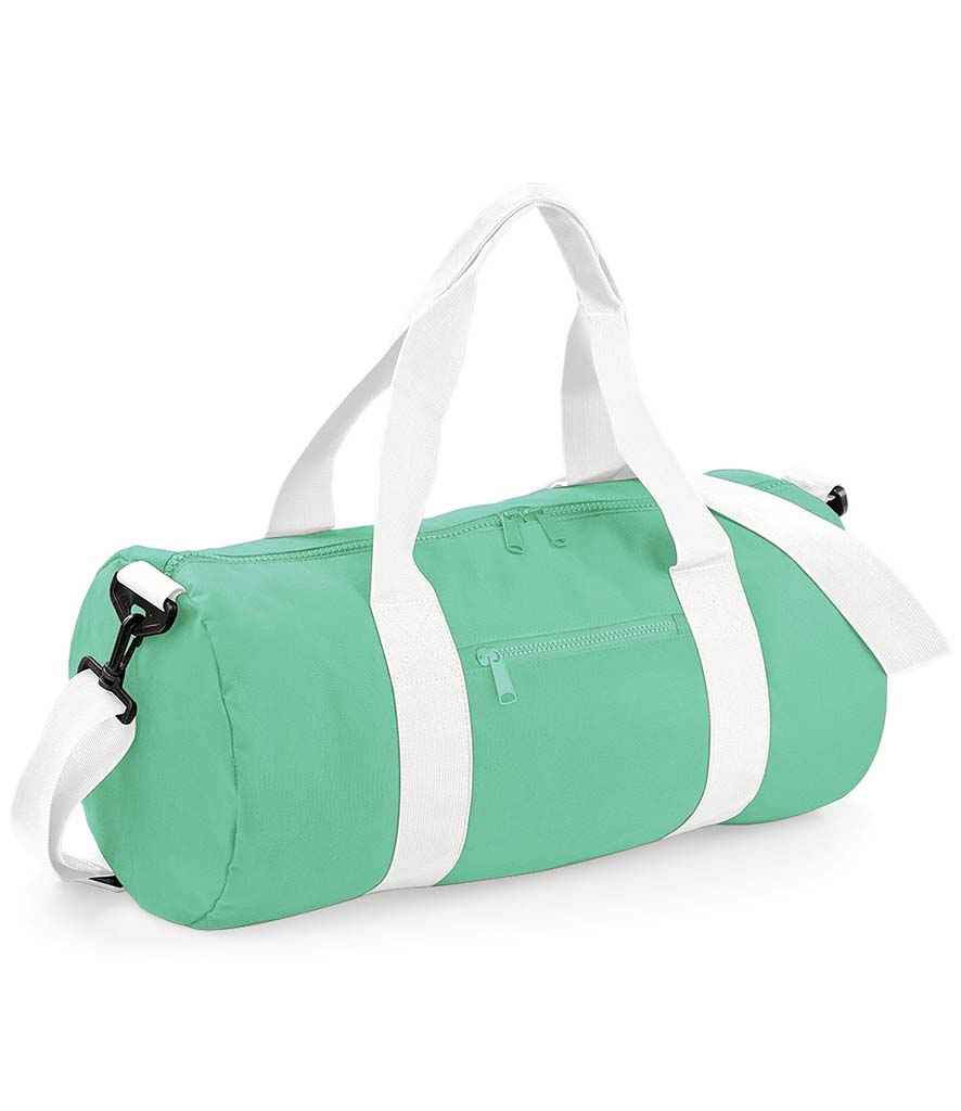BagBase Original Barrel Bag in ONE Mint White by Bagbase — Custom branded clothing by Print Press, featuring premium embroidery produced in our specialist print lab in the UK.