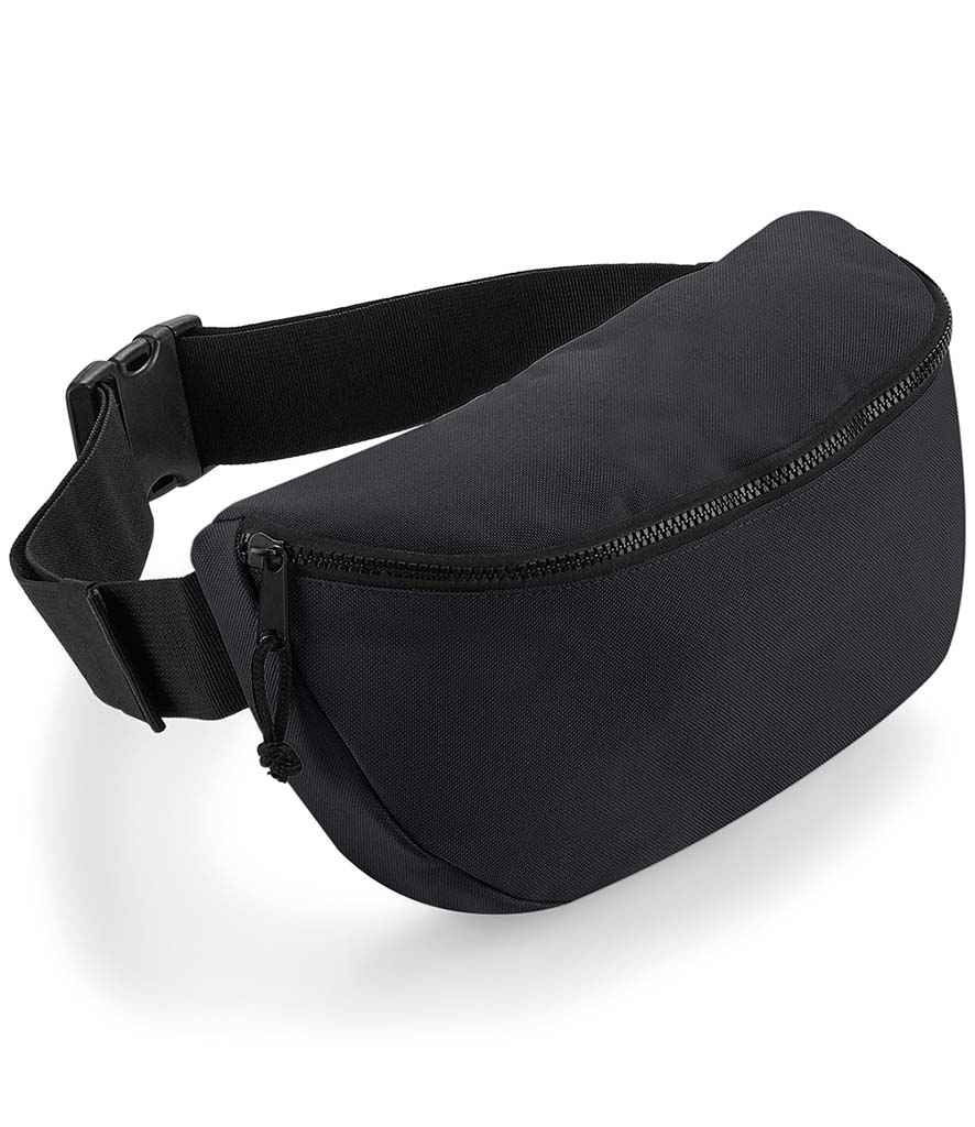 BagBase Oversized Belt Bag in ONE Black by Bagbase — Custom branded clothing by Print Press, featuring premium embroidery produced in our specialist print lab in the UK.