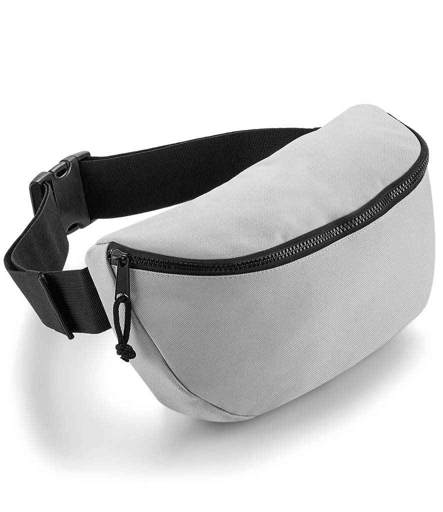 BagBase Oversized Belt Bag in ONE Light Grey by Bagbase — Custom branded clothing by Print Press, featuring premium embroidery produced in our specialist print lab in the UK.