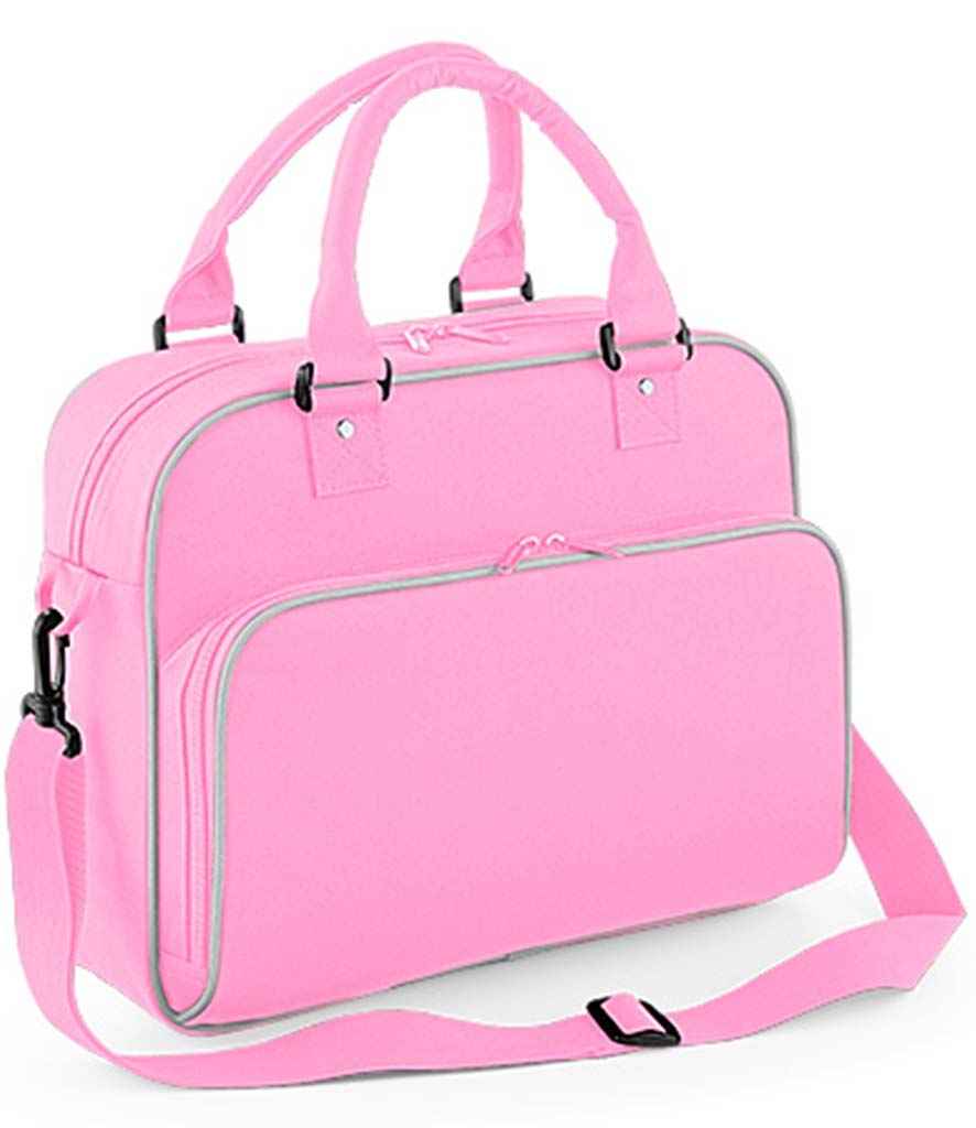 BagBase Junior Dance Bag in ONE Classic Pink Light Grey by Bagbase — Custom branded clothing by Print Press, featuring premium embroidery produced in our specialist print lab in the UK.