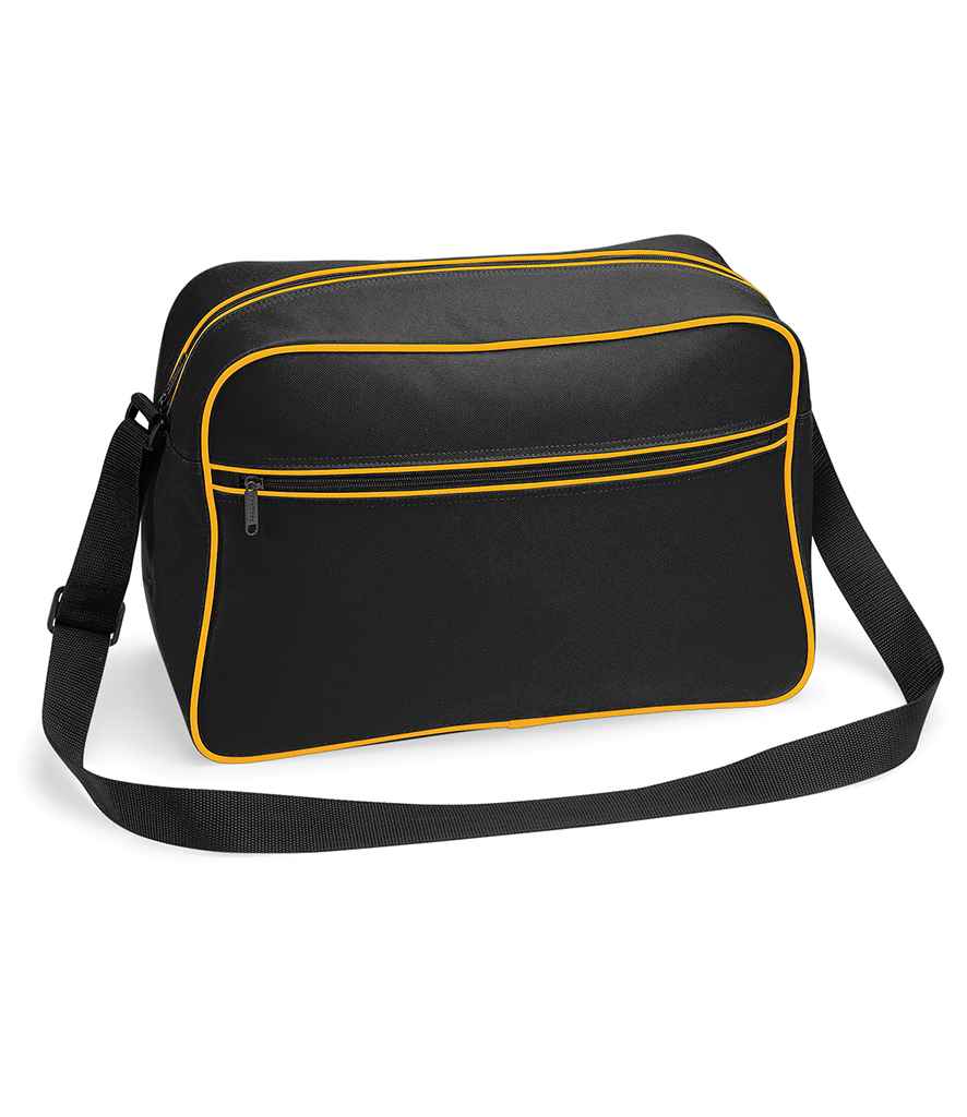 BagBase Retro Shoulder Bag in ONE Black Gold by Bagbase — Custom branded clothing by Print Press, featuring premium embroidery produced in our specialist print lab in the UK.