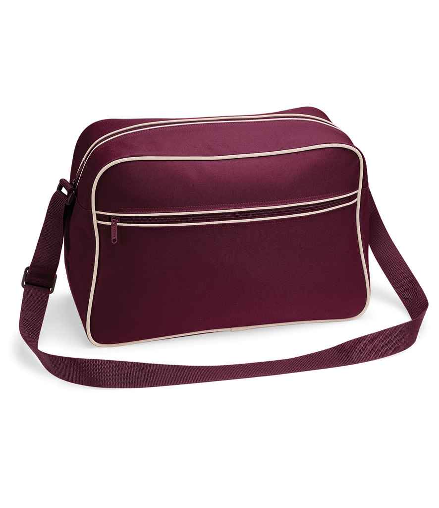 BagBase Retro Shoulder Bag in ONE Burgundy Sand by Bagbase — Custom branded clothing by Print Press, featuring premium embroidery produced in our specialist print lab in the UK.