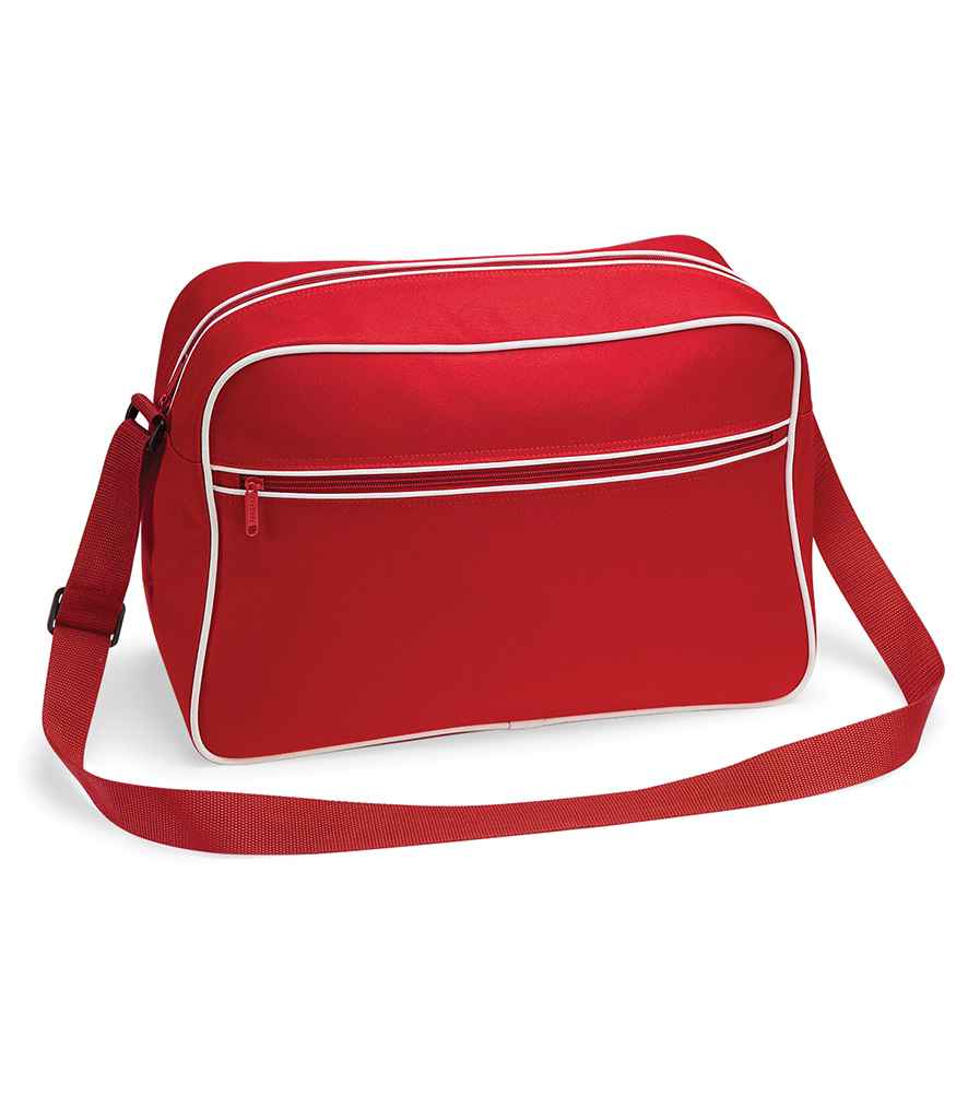 BagBase Retro Shoulder Bag in ONE Classic Red White by Bagbase — Custom branded clothing by Print Press, featuring premium embroidery produced in our specialist print lab in the UK.