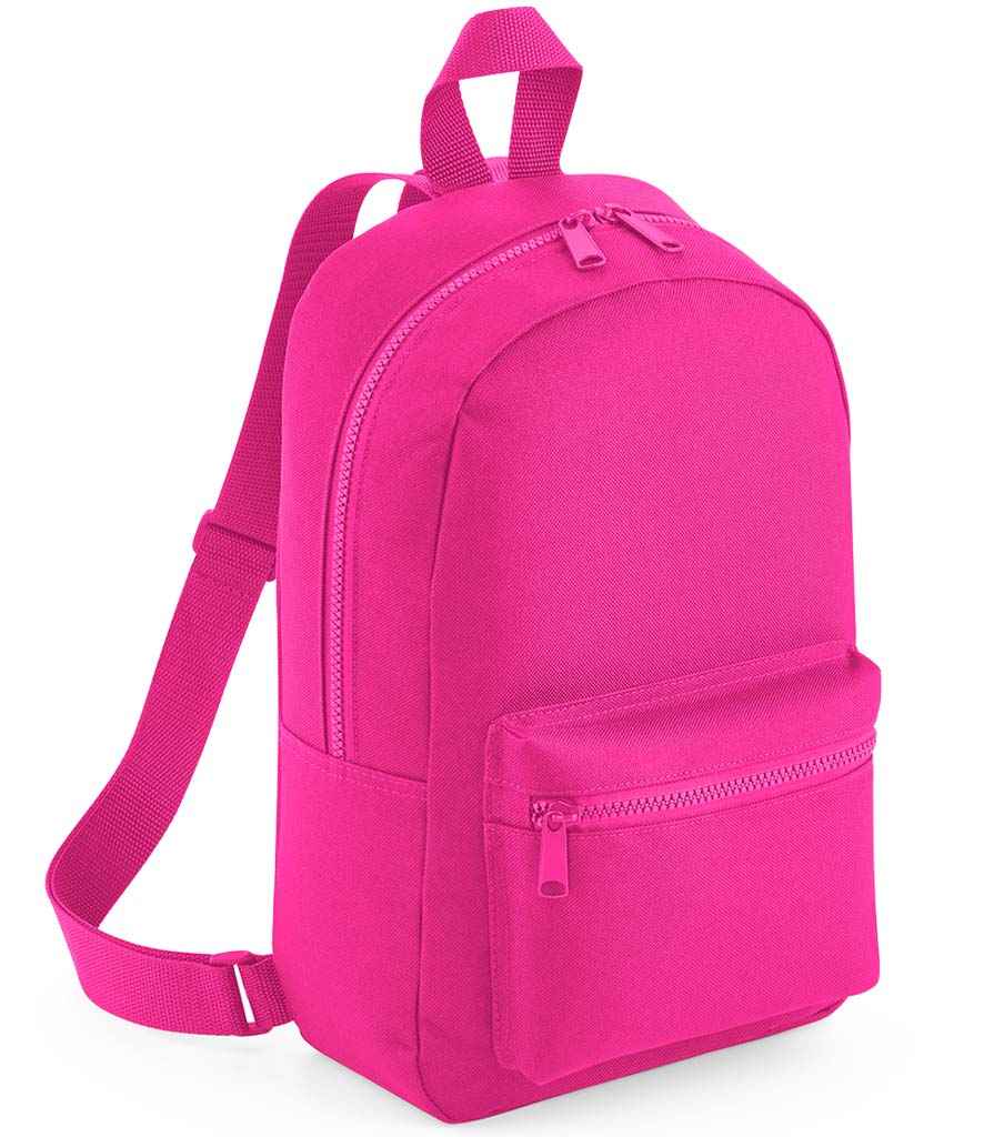 BagBase Mini Essential Fashion Backpack in ONE Fuchsia by Bagbase — Custom branded clothing by Print Press, featuring premium embroidery produced in our specialist print lab in the UK.
