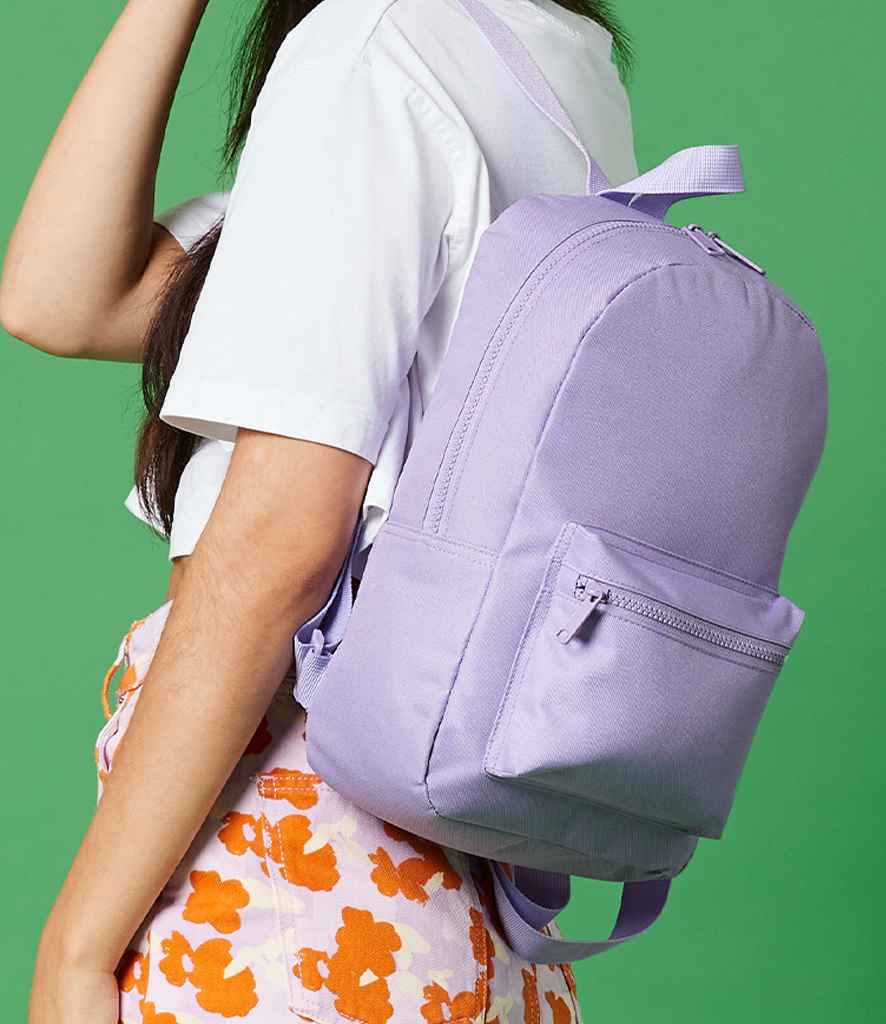 BagBase Mini Essential Fashion Backpack in ONE Lavender by Bagbase — Custom branded clothing by Print Press, featuring premium embroidery produced in our specialist print lab in the UK.