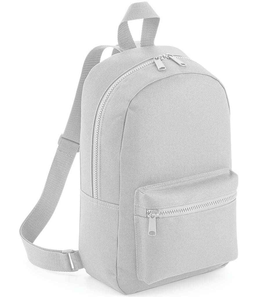 BagBase Mini Essential Fashion Backpack in ONE Light Grey by Bagbase — Custom branded clothing by Print Press, featuring premium embroidery produced in our specialist print lab in the UK.