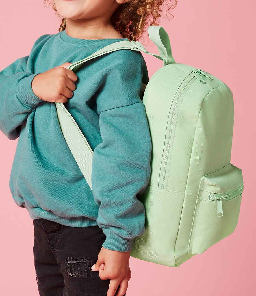 BagBase Mini Essential Fashion Backpack in ONE Pistachio by Bagbase — Custom branded clothing by Print Press, featuring premium embroidery produced in our specialist print lab in the UK.