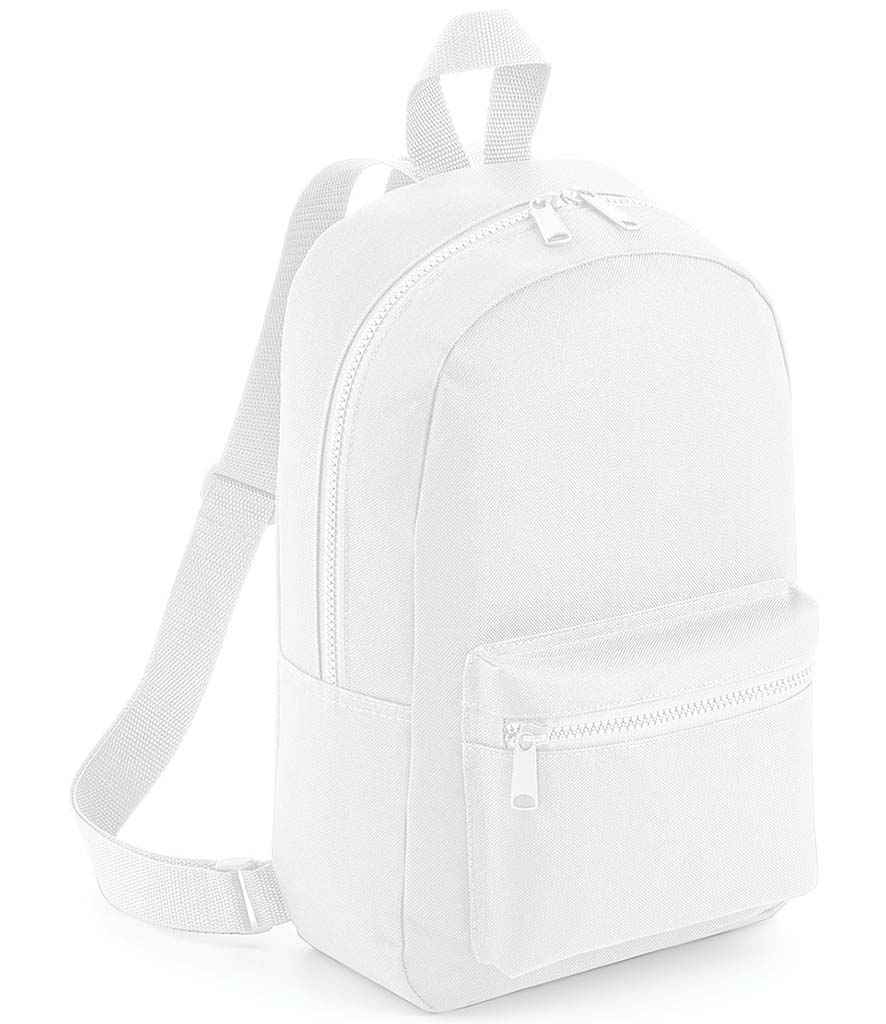 BagBase Mini Essential Fashion Backpack in ONE White by Bagbase — Custom branded clothing by Print Press, featuring premium embroidery produced in our specialist print lab in the UK.