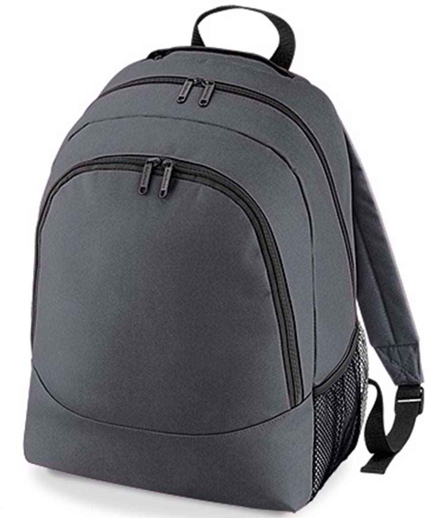 BagBase Universal Backpack in ONE Graphite Grey by Bagbase — Custom branded clothing by Print Press, featuring premium embroidery produced in our specialist print lab in the UK.