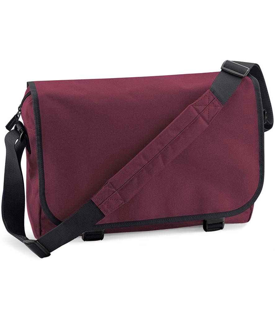 BagBase Messenger Bag in ONE Burgundy by Bagbase — Custom branded clothing by Print Press, featuring premium embroidery produced in our specialist print lab in the UK.