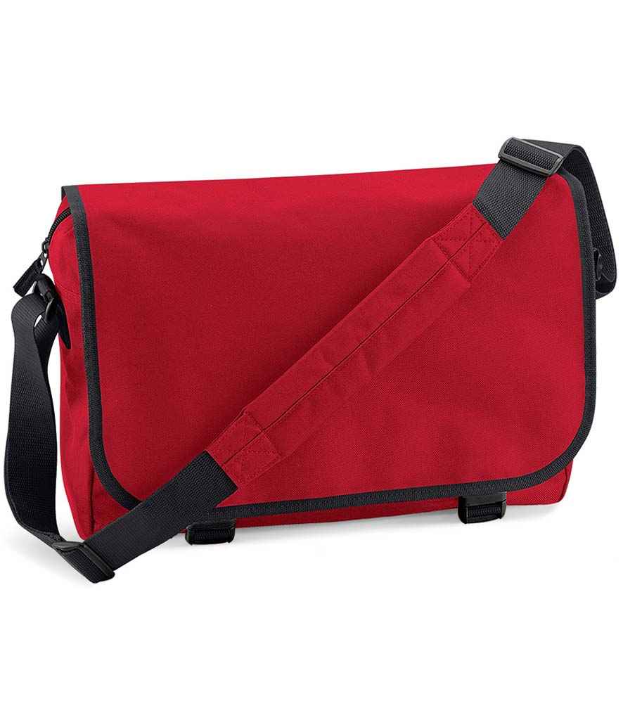 BagBase Messenger Bag in ONE Classic Red by Bagbase — Custom branded clothing by Print Press, featuring premium embroidery produced in our specialist print lab in the UK.