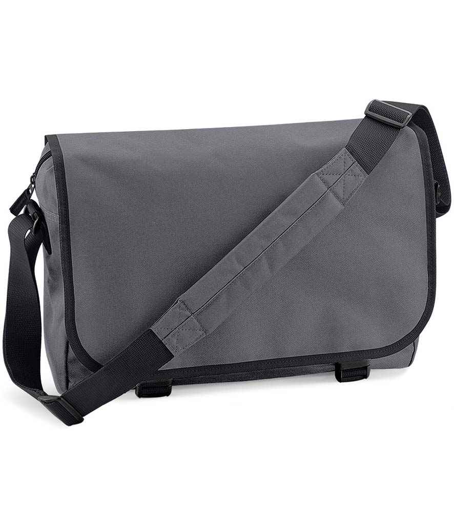 BagBase Messenger Bag in ONE Graphite Grey by Bagbase — Custom branded clothing by Print Press, featuring premium embroidery produced in our specialist print lab in the UK.