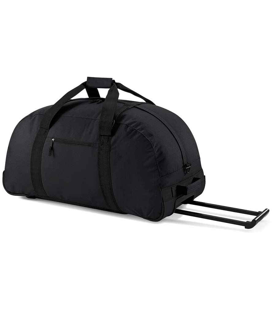 BagBase Classic Wheelie Holdall in ONE Black by Bagbase — Custom branded clothing by Print Press, featuring premium embroidery produced in our specialist print lab in the UK.