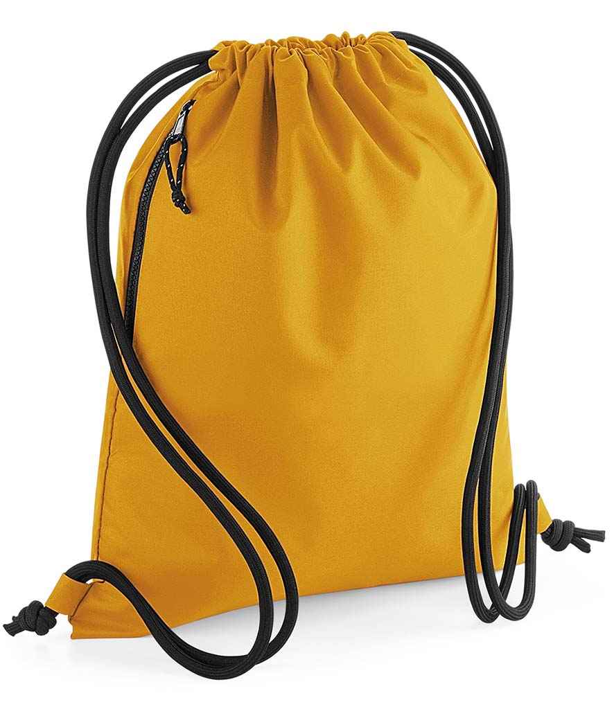 BagBase Recycled Gymsac in ONE Mustard by Bagbase — Custom branded clothing by Print Press, featuring premium embroidery produced in our specialist print lab in the UK.