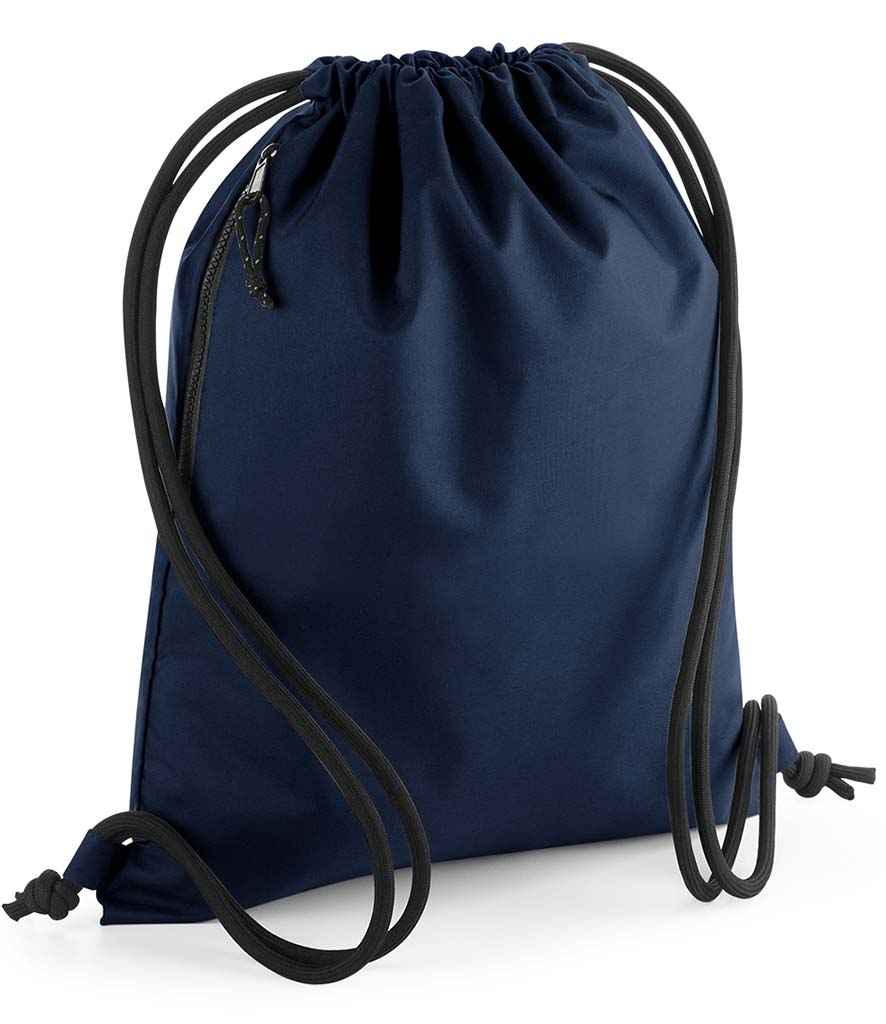 BagBase Recycled Gymsac in ONE Navy by Bagbase — Custom branded clothing by Print Press, featuring premium embroidery produced in our specialist print lab in the UK.