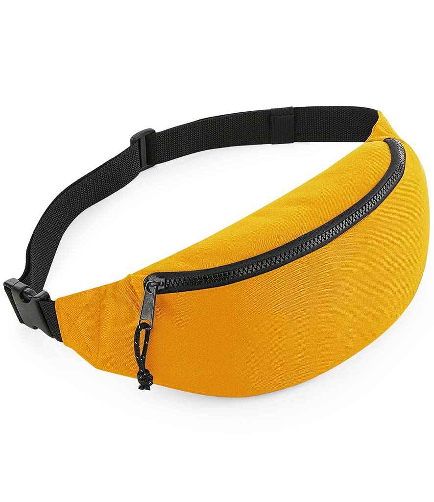 BagBase Recycled Belt Bag in ONE Mustard by Bagbase — Custom branded clothing by Print Press, featuring premium embroidery produced in our specialist print lab in the UK.