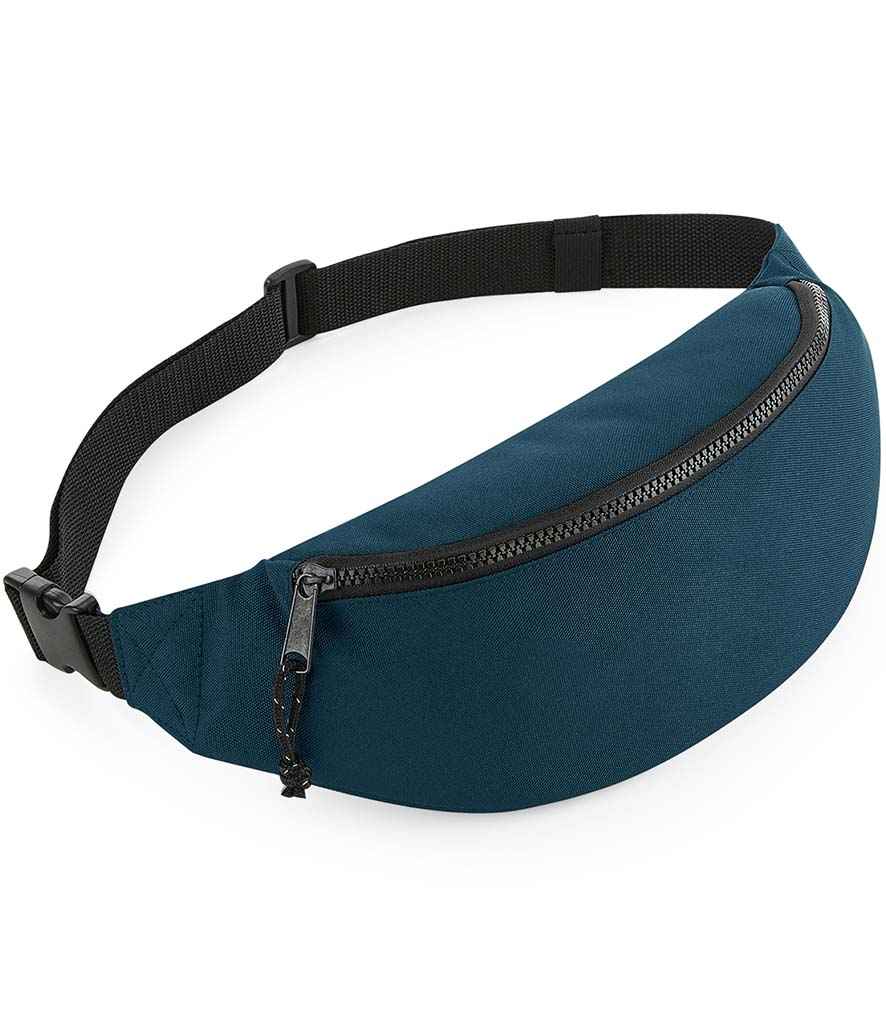 BagBase Recycled Belt Bag in ONE Petrol by Bagbase — Custom branded clothing by Print Press, featuring premium embroidery produced in our specialist print lab in the UK.