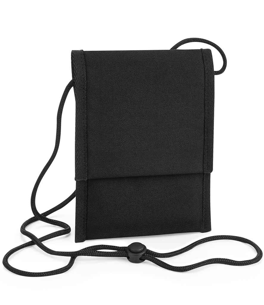 BagBase Recycled Cross Body Pouch in ONE Black by Bagbase — Custom branded clothing by Print Press, featuring premium embroidery produced in our specialist print lab in the UK.