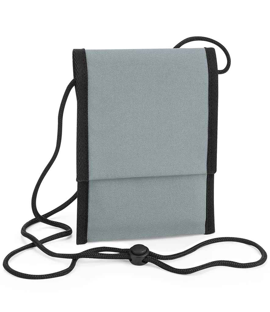BagBase Recycled Cross Body Pouch in ONE Pure Grey by Bagbase — Custom branded clothing by Print Press, featuring premium embroidery produced in our specialist print lab in the UK.