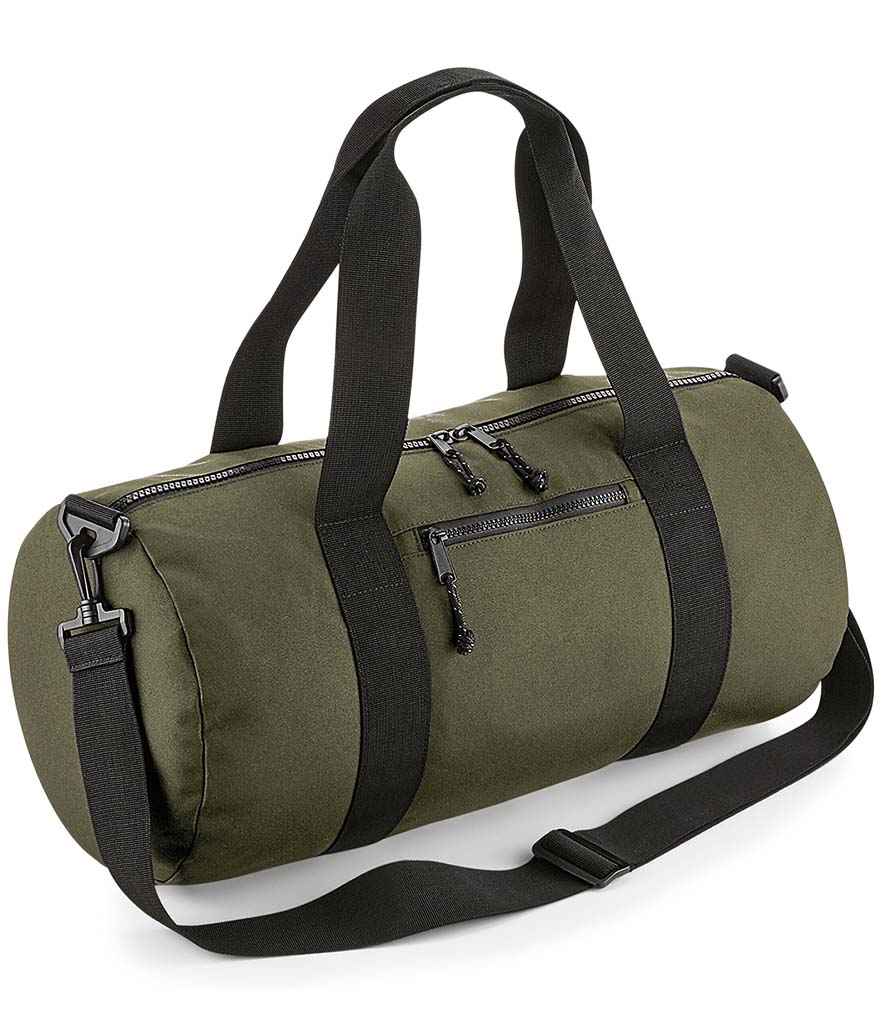 BagBase Recycled Barrel Bag in ONE Military Green by Bagbase — Custom branded clothing by Print Press, featuring premium embroidery produced in our specialist print lab in the UK.